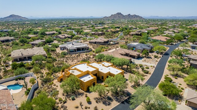 bird's eye view with a residential view and a mountain view