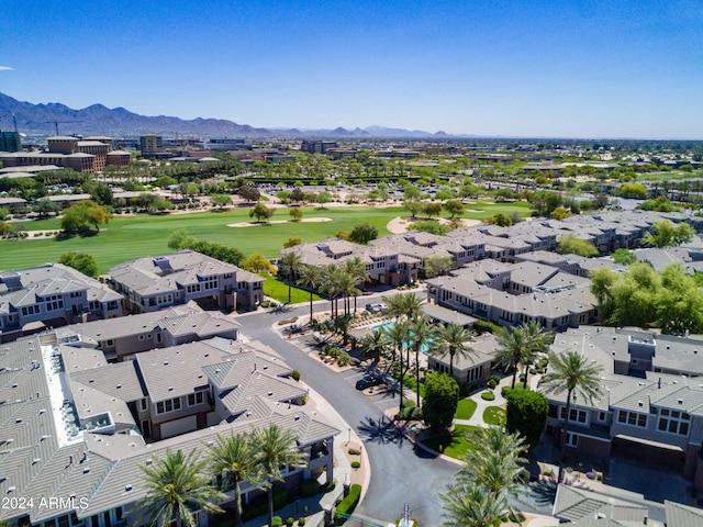 drone / aerial view with a mountain view