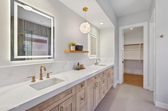 bathroom featuring vanity and tile patterned floors