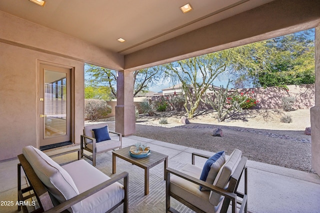 view of patio / terrace featuring an outdoor hangout area