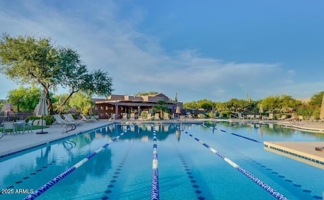 view of pool with a patio area