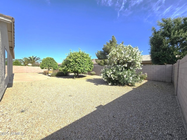 view of yard featuring a fenced backyard
