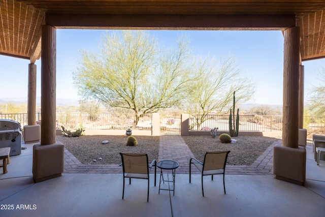 view of patio with a fenced backyard