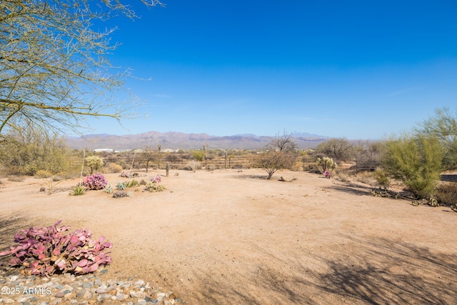 view of mountain feature featuring a rural view