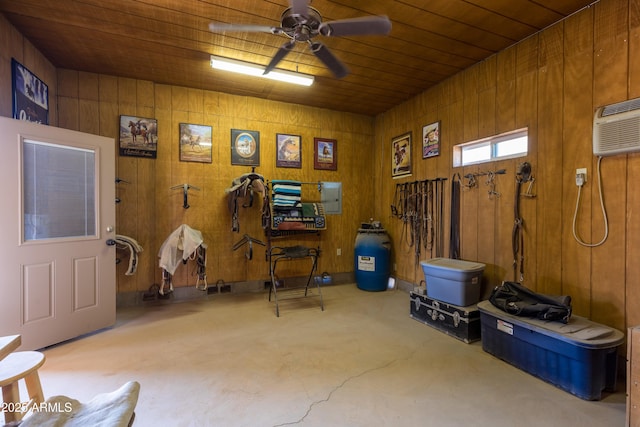 interior space with a wall mounted AC