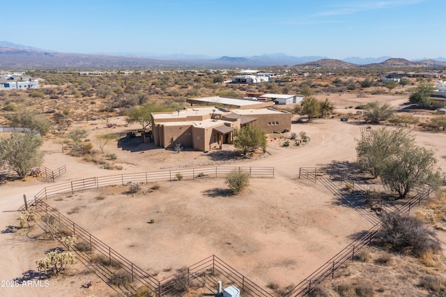 bird's eye view with a rural view and a mountain view