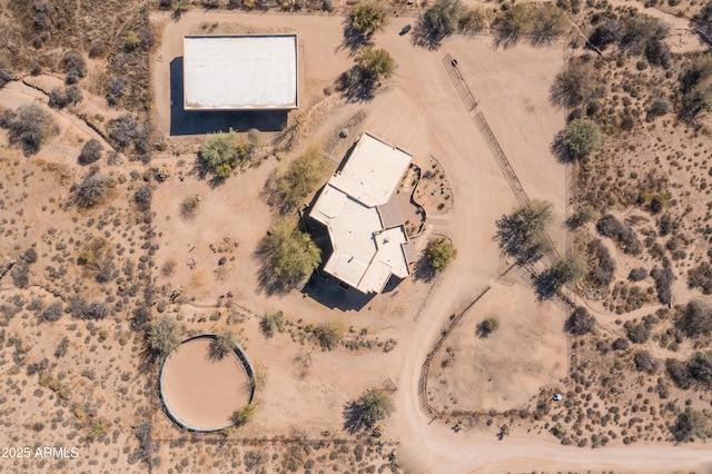 aerial view with a desert view