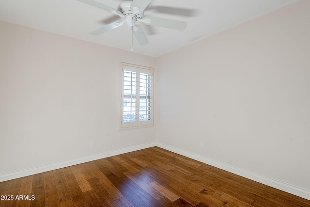 8713 E Sage Dr, Scottsdale, AZ 85250 - empty room featuring hardwood / wood-style flooring, baseboards, and ceiling fan