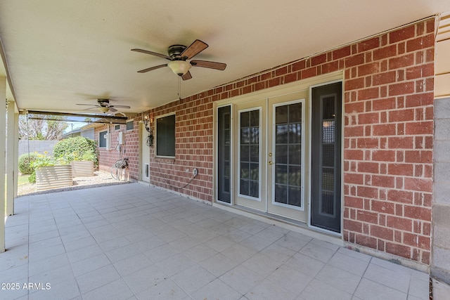 8713 E Sage Dr, Scottsdale, AZ 85250 - view of patio with ceiling fan and french doors