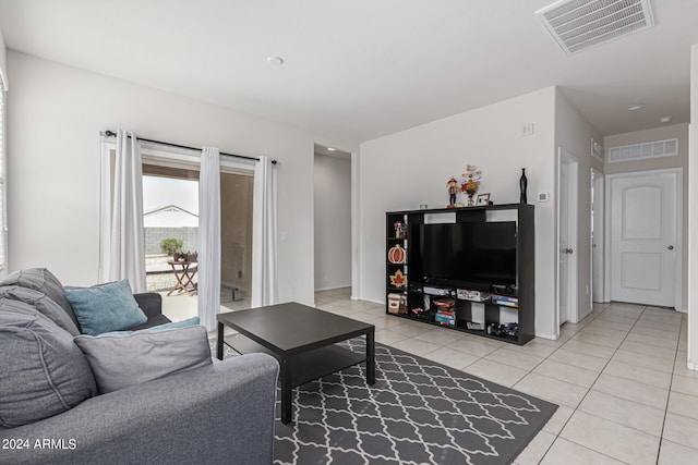 view of tiled living room