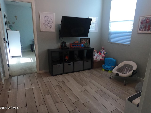 interior space with light wood-type flooring