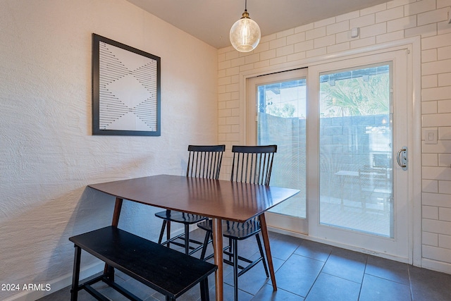 view of tiled dining room