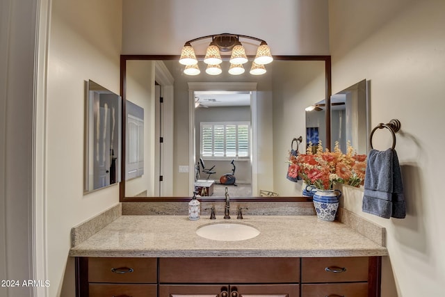 bathroom with oversized vanity