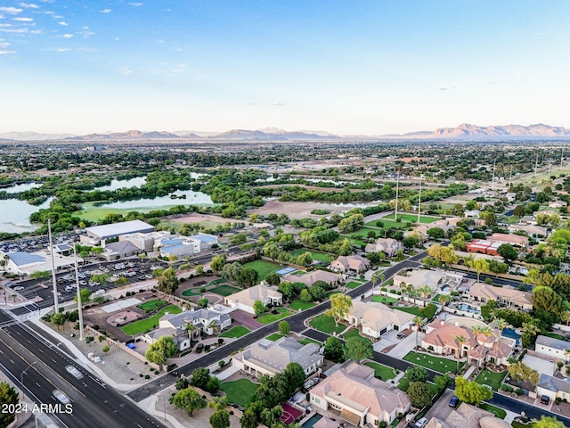 aerial view with a mountain view