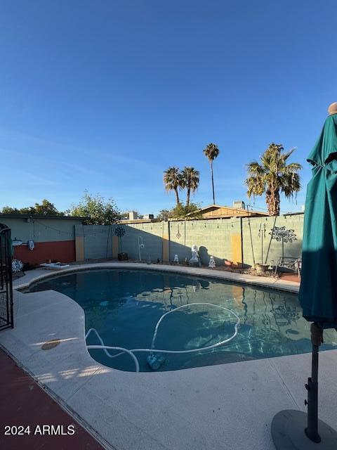 view of pool featuring a patio