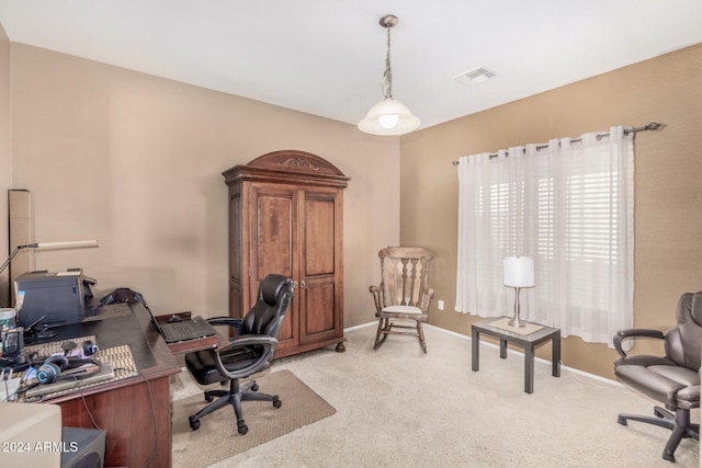 view of carpeted office