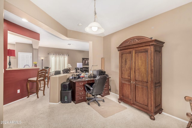 view of carpeted office