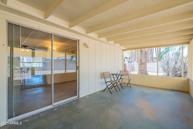 1124 S Longwood Loop, Mesa, AZ 85208 - unfurnished sunroom featuring beamed ceiling