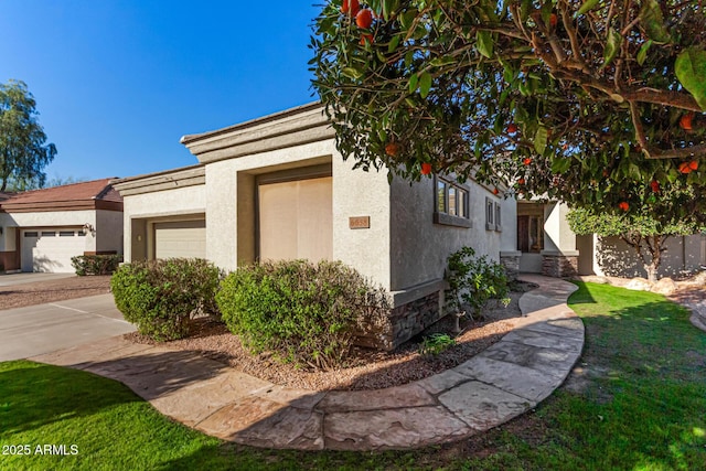 view of home's exterior with a garage