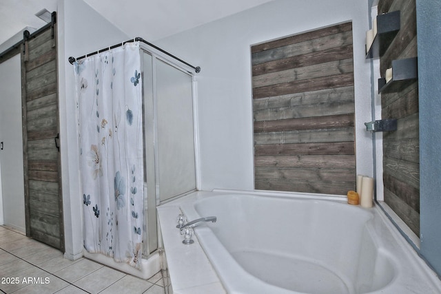 927 N Somerset Cir, Mesa, AZ 85205 - full bath with a garden tub, a shower with curtain, and tile patterned floors