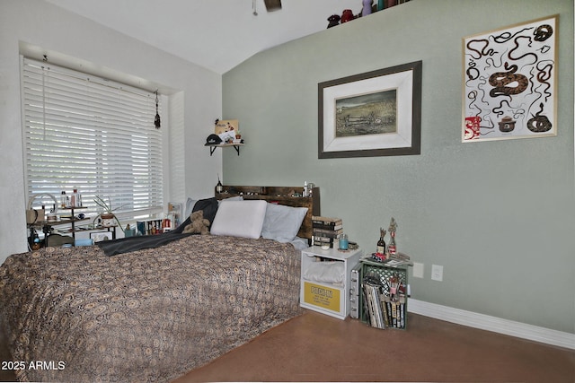 927 N Somerset Cir, Mesa, AZ 85205 - bedroom featuring baseboards and lofted ceiling