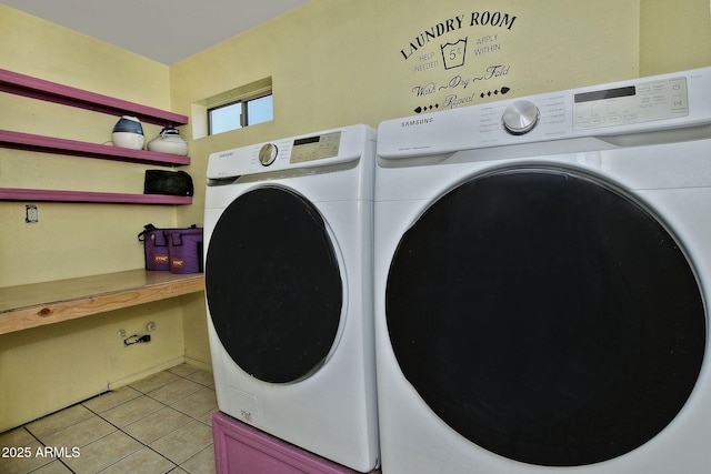 927 N Somerset Cir, Mesa, AZ 85205 - laundry room with washing machine and dryer and light tile patterned flooring