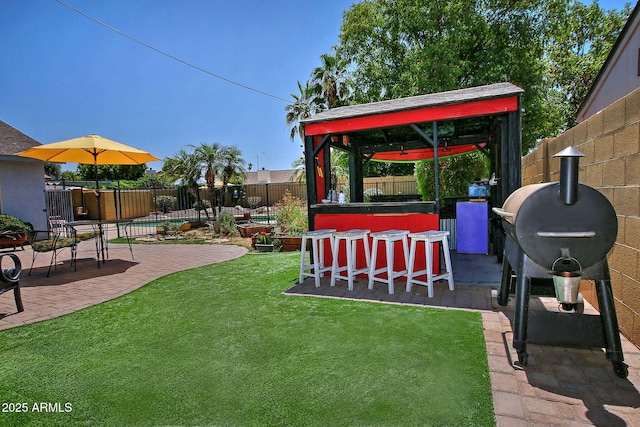 927 N Somerset Cir, Mesa, AZ 85205 - fenced backyard with a patio and a gazebo