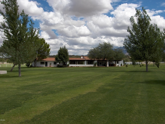 view of home's community featuring a yard