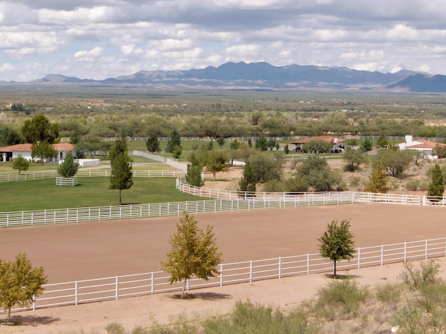 view of mountain feature featuring a rural view