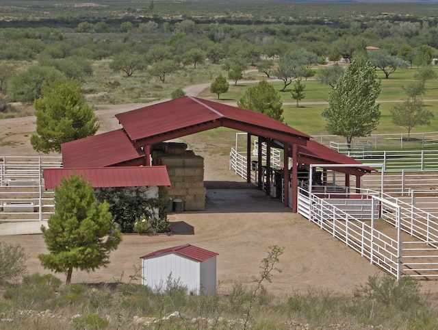 bird's eye view with a rural view