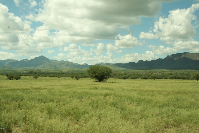 view of mountain feature with a rural view