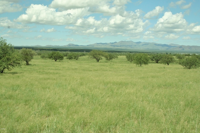 view of mountain feature with a rural view