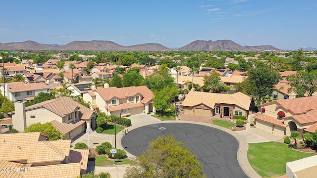 aerial view featuring a mountain view