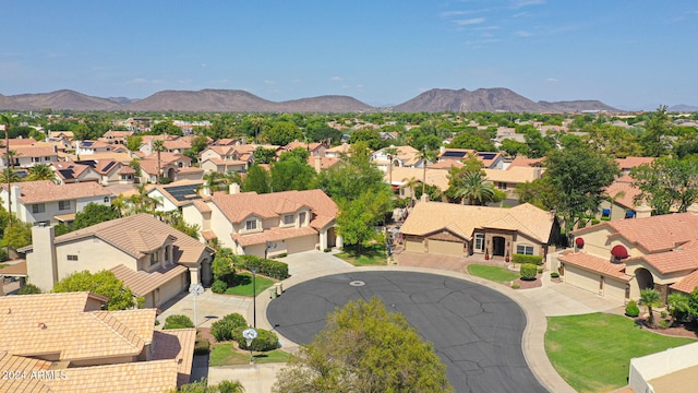 bird's eye view featuring a mountain view