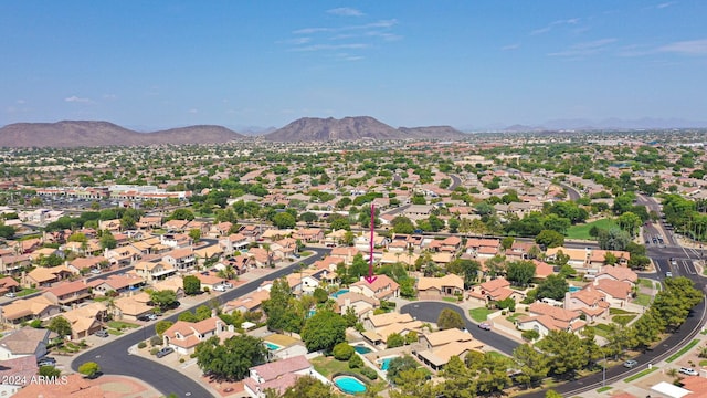 bird's eye view featuring a mountain view