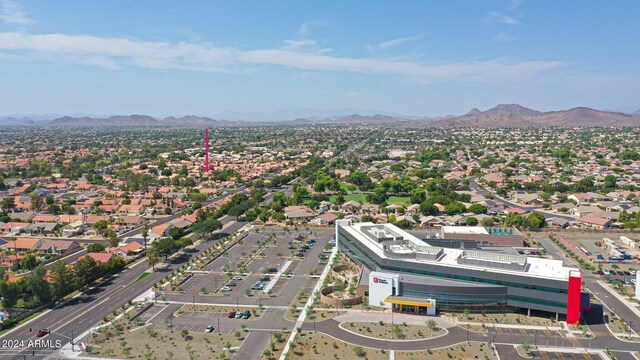 aerial view with a mountain view