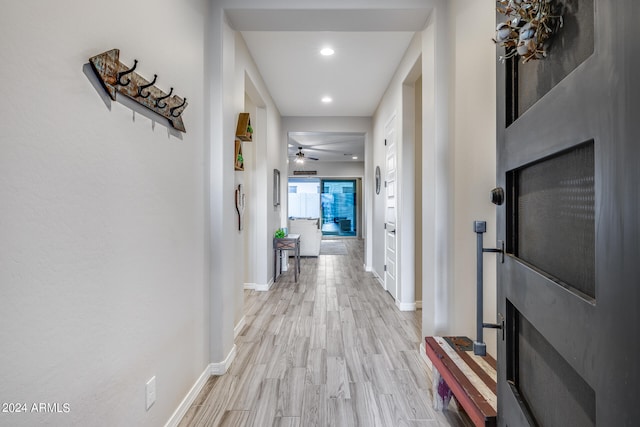 hallway featuring light hardwood / wood-style flooring