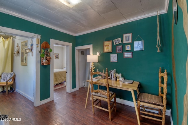 514 Brophy Ave, Bisbee, AZ 85603 - office with ornamental molding, wood finished floors, and baseboards