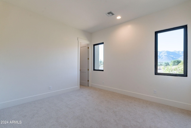 empty room featuring plenty of natural light and light colored carpet