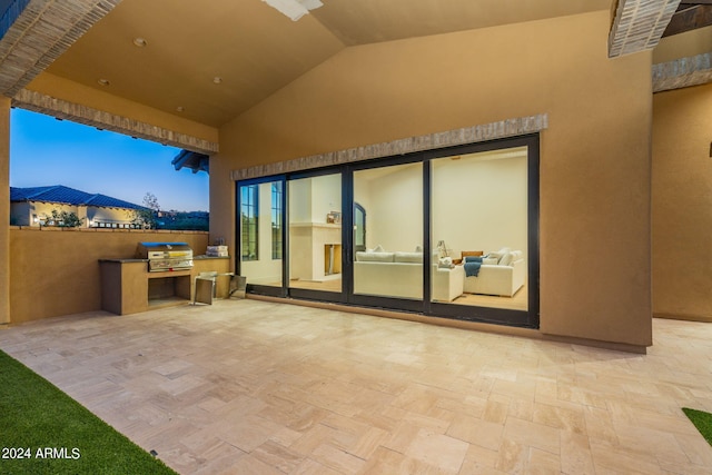 view of patio with area for grilling