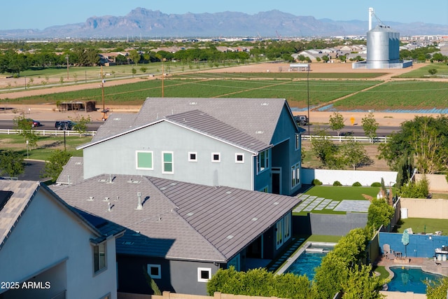 bird's eye view with a mountain view