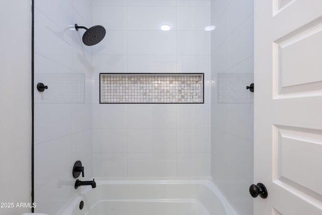 bathroom featuring bathtub / shower combination