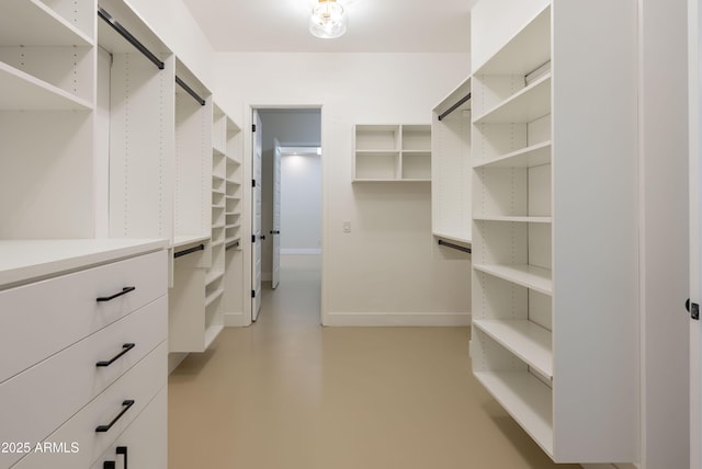 view of walk in closet