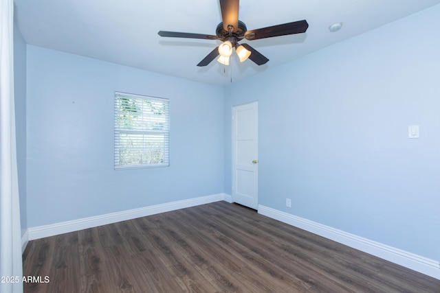 1006 S Una Ave, Tempe, AZ 85281 - unfurnished room with dark wood-style flooring and ceiling fan