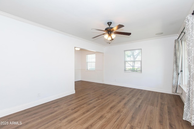 1006 S Una Ave, Tempe, AZ 85281 - unfurnished room featuring crown molding, wood finished floors, and a ceiling fan