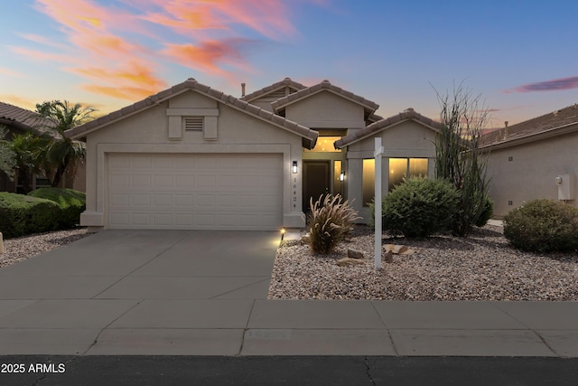 16424 S 46th Way, Phoenix, AZ 85048 - single story home featuring a garage, concrete driveway, stucco siding, and a tiled roof