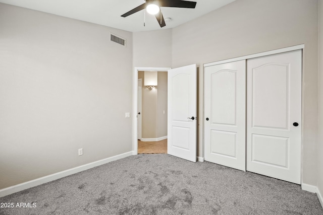 16424 S 46th Way, Phoenix, AZ 85048 - unfurnished bedroom with carpet, baseboards, a closet, and ceiling fan