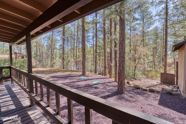 281 S 31st Dr, Show Low, AZ 85901 - wooden deck featuring a wooded view