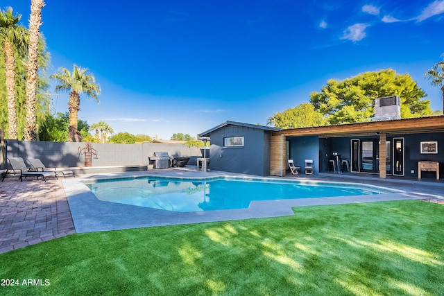 2942 N 81st Pl, Scottsdale, AZ 85251 - view of pool with a grill, a patio area, and a yard