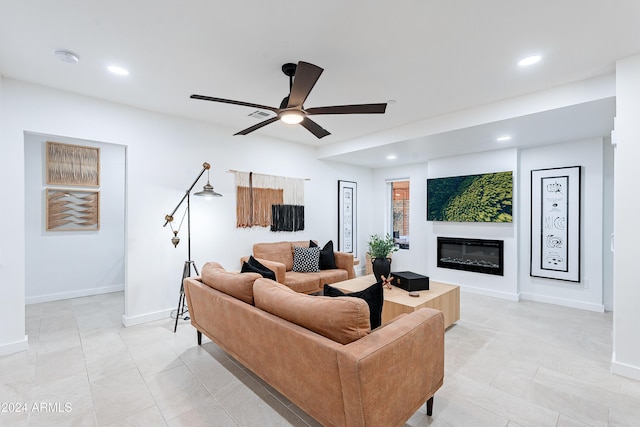 2942 N 81st Pl, Scottsdale, AZ 85251 - living room with ceiling fan